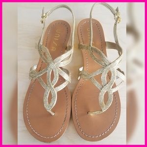 Unisa | "Unlizzey" Gold Glitter Sandal | Size 9.5
